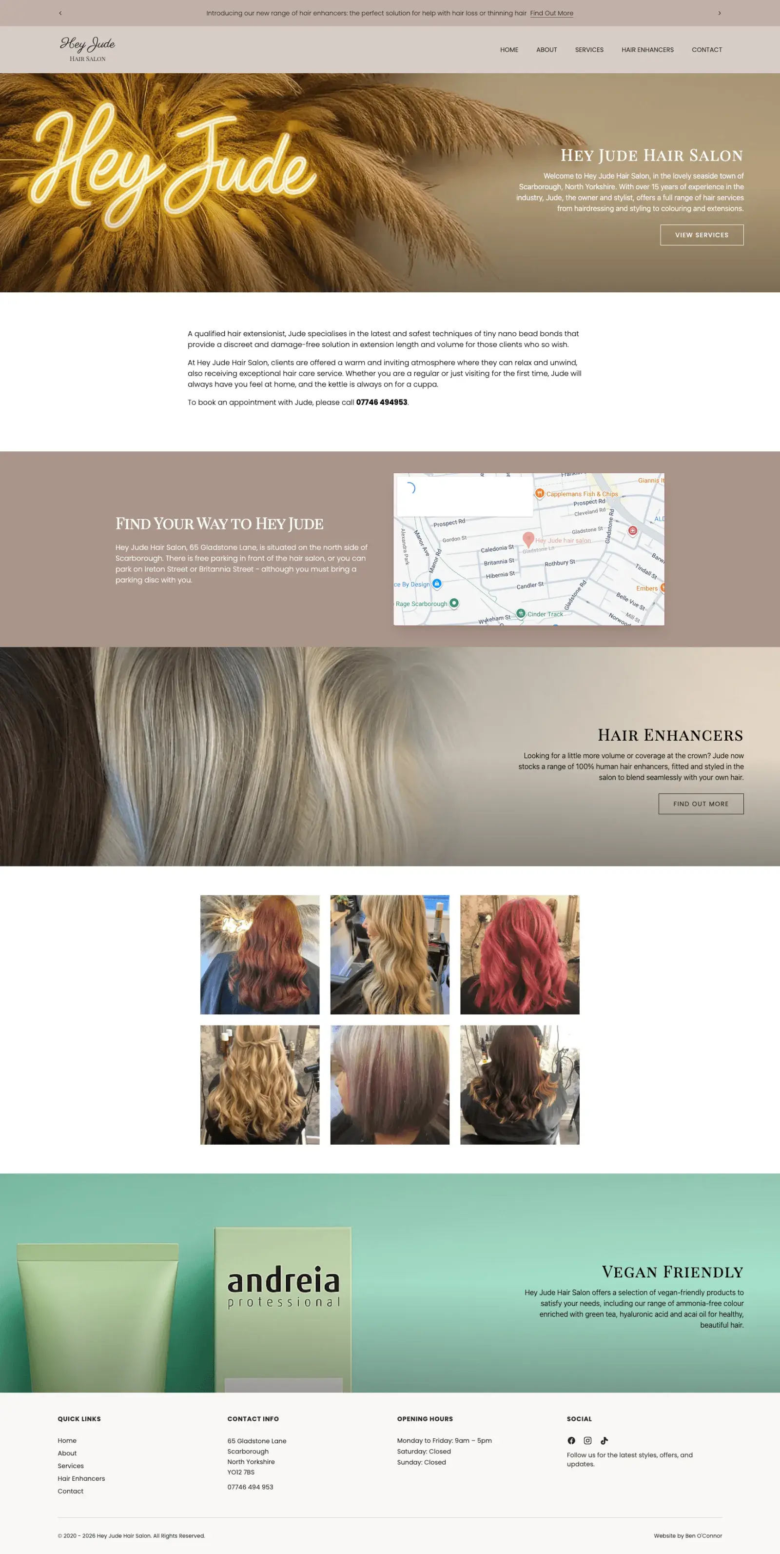 Redesigning Hey Jude Hair Salon's website